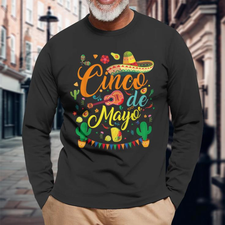 Fiesta Cinco De Mayo Mexican Party 5 De Mayo Women Long Sleeve T-Shirt Gifts for Old Men