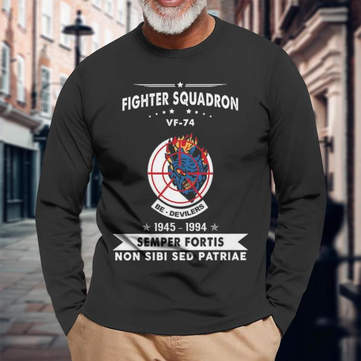 Fighter Squadron 74 Vf Long Sleeve T-Shirt Gifts for Old Men