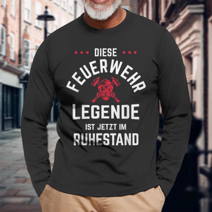 Fire Brigade Legend Is Im Ruhestand Rentner Fire Brigade Langarmshirts Geschenke für alte Männer