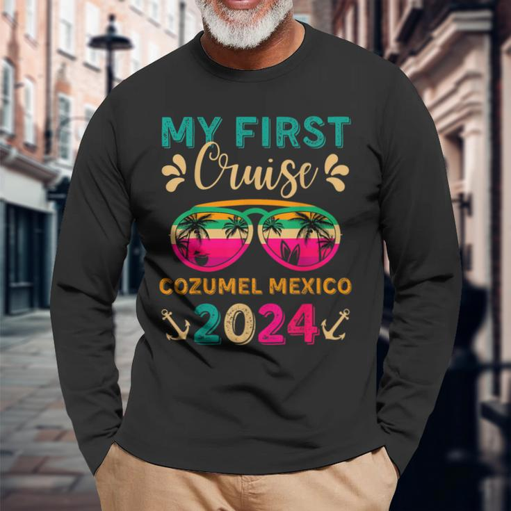 My First Cruise Cozumel Mexico 2024 Family Vacation Travel Long Sleeve T-Shirt Gifts for Old Men