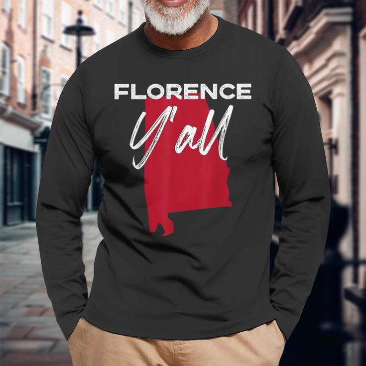 Florence Alabama Y'all Al Pride State Map Cute Long Sleeve T-Shirt Gifts for Old Men