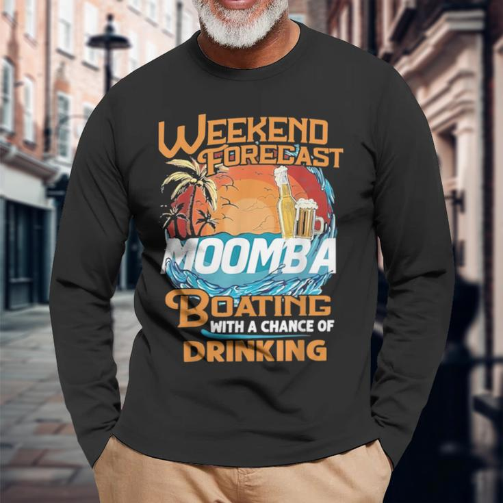 Weekend Forecast Century Boats Boating With A Chance Long Sleeve T-Shirt Gifts for Old Men