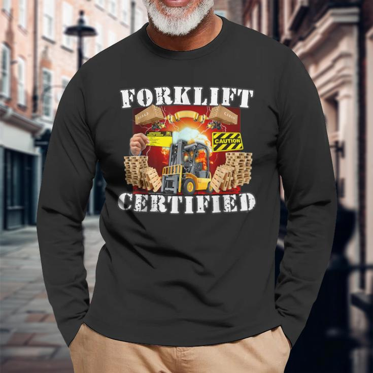 Forklift Certified Forklift Oddly Specific Meme Long Sleeve T-Shirt Gifts for Old Men