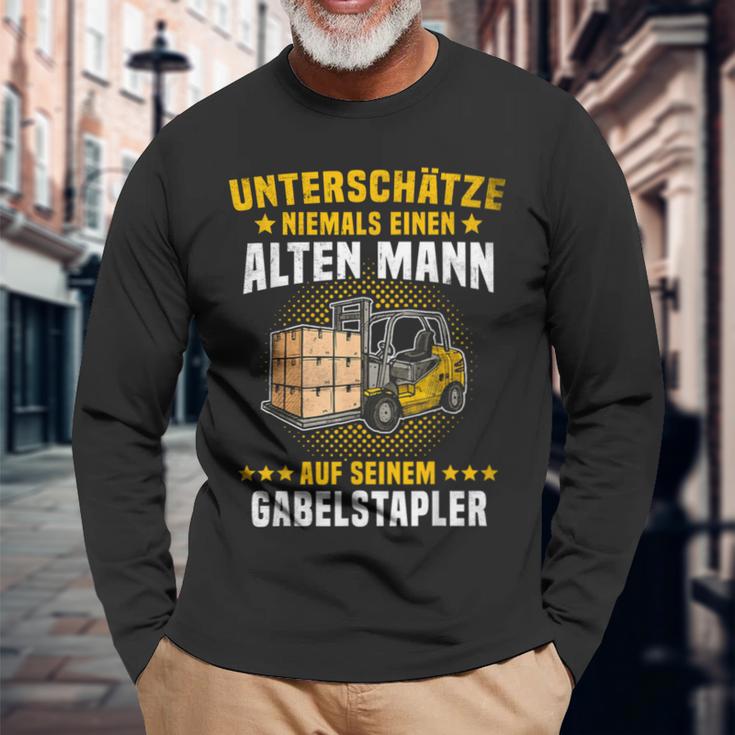 Forklift Driver Underestimates Camp Worker Fun Langarmshirts Geschenke für alte Männer