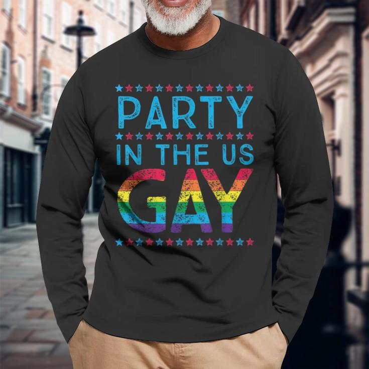 Fourth Of July Party In The Us Gay Long Sleeve T-Shirt Gifts for Old Men