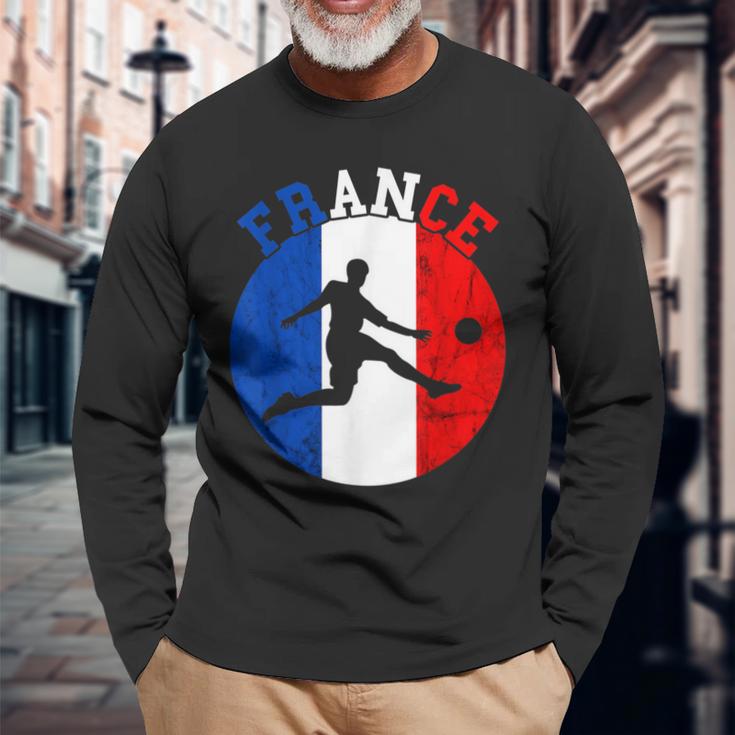 Frankreich Flagge Französisch Fußball Team French Roots French Pride Langarmshirts Geschenke für alte Männer