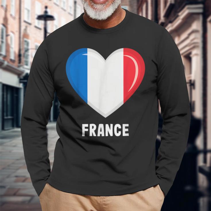 French France Flag Langarmshirts Geschenke für alte Männer