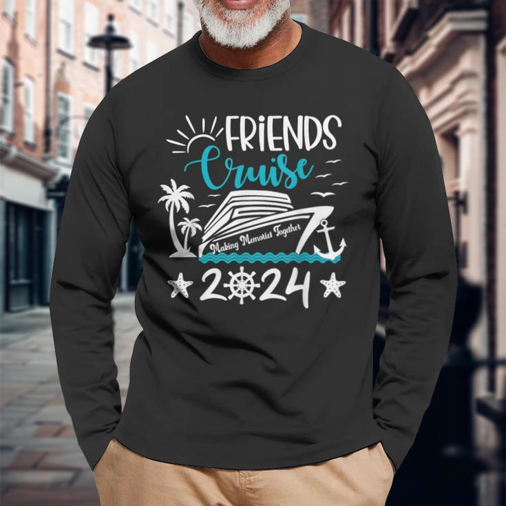 Friends Cruise 2024 Matching Vacation Group Trip Party Girls Long Sleeve T-Shirt Gifts for Old Men