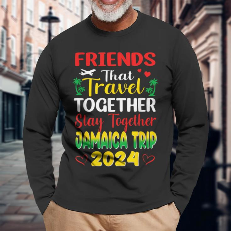 Friends That Travel Together Jamaica Trip Caribbean 2024 Long Sleeve T-Shirt Gifts for Old Men