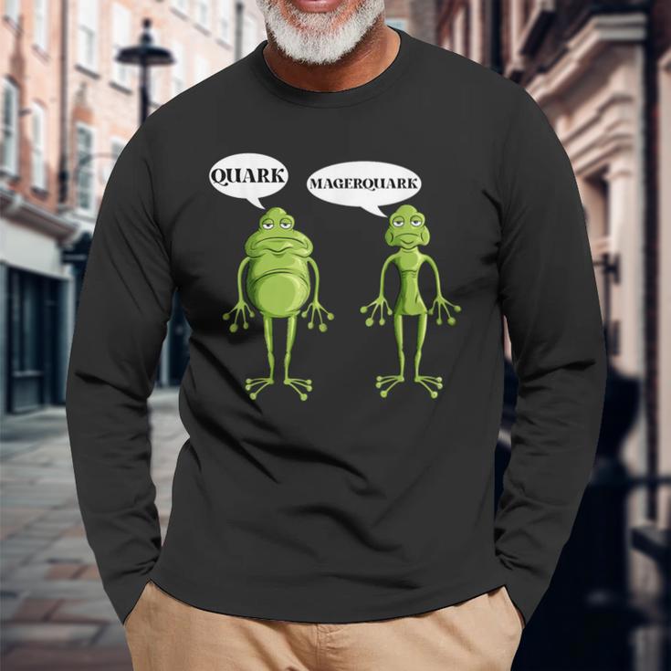 Frosch Macht Quark Diät Magerquark Wortspiel Schwarzes Langarmshirts Geschenke für alte Männer