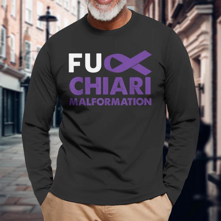 Fuck Chiari Malformation Awareness Support Survivor Long Sleeve T-Shirt Gifts for Old Men