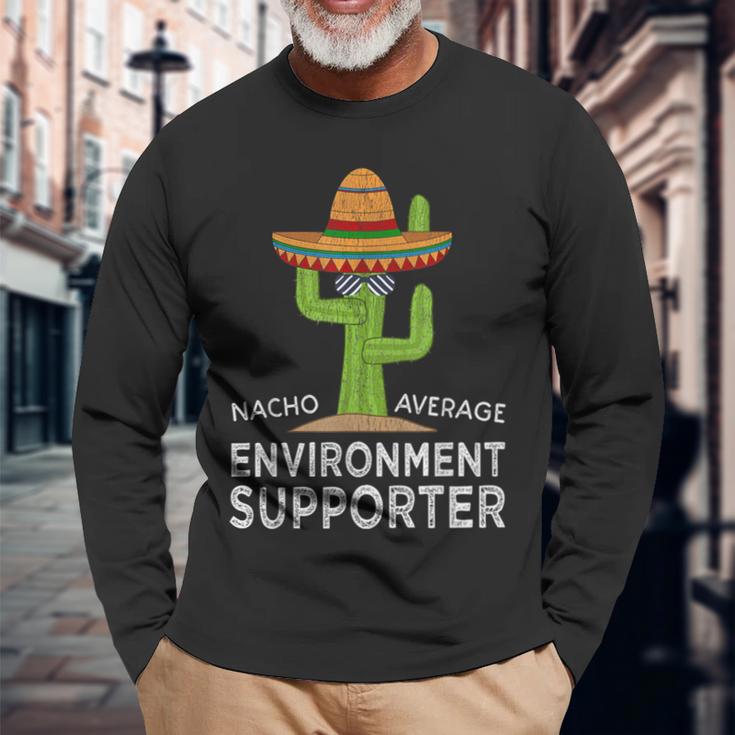 Fun Environment Support Environmental Awareness Long Sleeve T-Shirt Gifts for Old Men