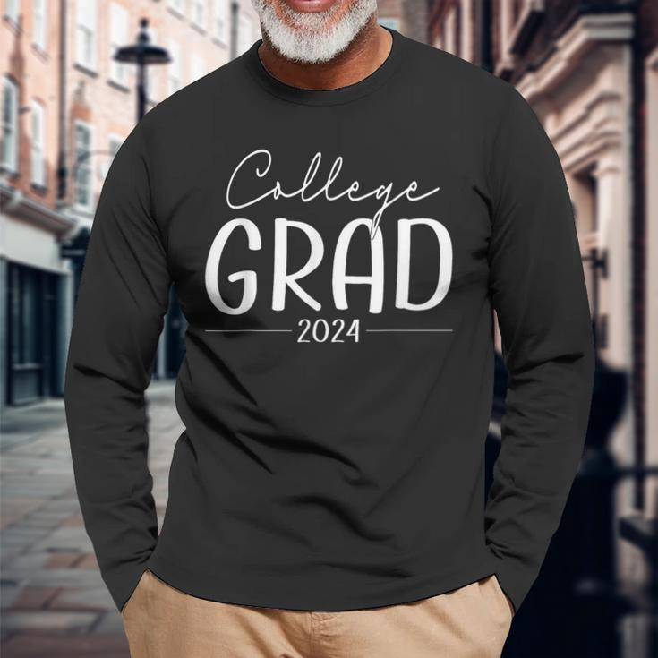 2024 College Graduate Graduation Grad Students Seniors Long Sleeve T-Shirt Gifts for Old Men