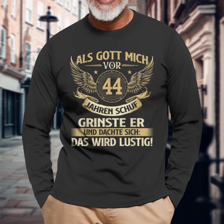 Als Gott Mich Vor 44 Jahren Schuf Birthday Langarmshirts Geschenke für alte Männer