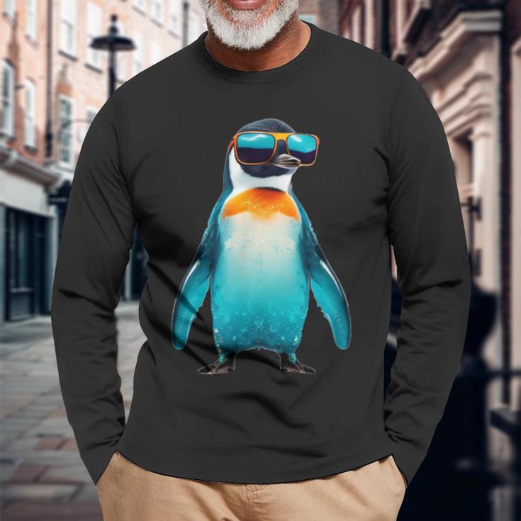 Bespectacled Emperor Penguin Long Sleeve T-Shirt Gifts for Old Men