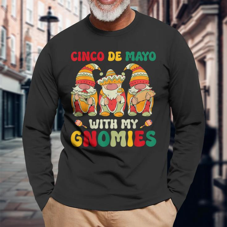 Cinco De Mayo With My Gnomies Trio Gnomes Boys Girls Long Sleeve T-Shirt Gifts for Old Men
