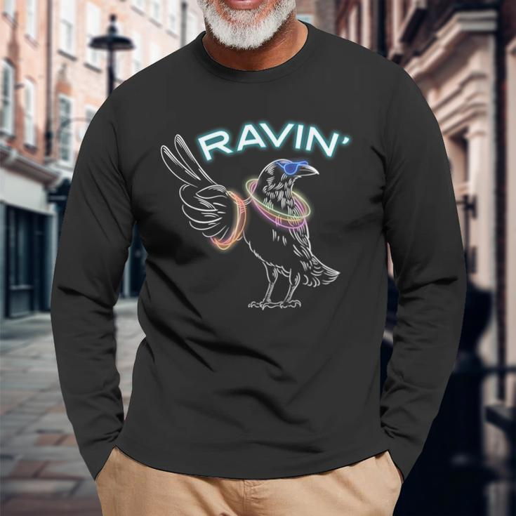 Clubbing Rave Party Raven Rave Long Sleeve T-Shirt Gifts for Old Men
