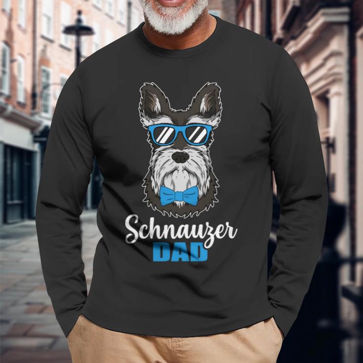 Dog Dad Dwarf Schnauzer Dog Long-Sleeved Langarmshirts Geschenke für alte Männer