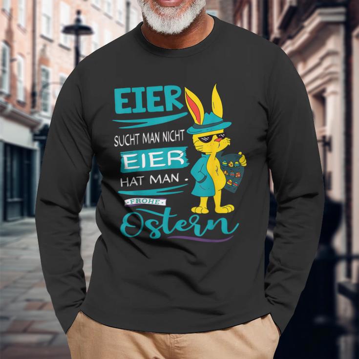 Easter Bunny Frohe Ostern Rabbit Easter Eggs Search Man Langarmshirts Geschenke für alte Männer