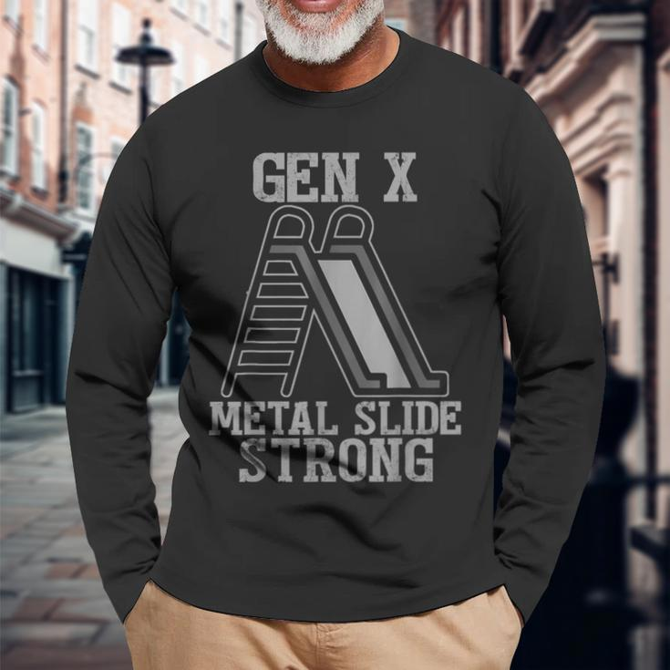 Gen X Generation Gen X Metal Slide Strong Long Sleeve T-Shirt Gifts for Old Men