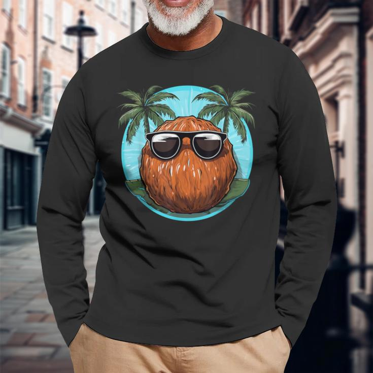 Holiday Coconut With Sunglasses For Coco Fruits Fans Long Sleeve T-Shirt Gifts for Old Men
