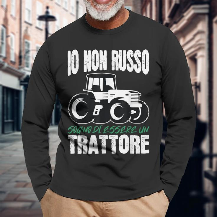 Italian Tractor Saying For Farmers Long Sleeve T-Shirt Gifts for Old Men