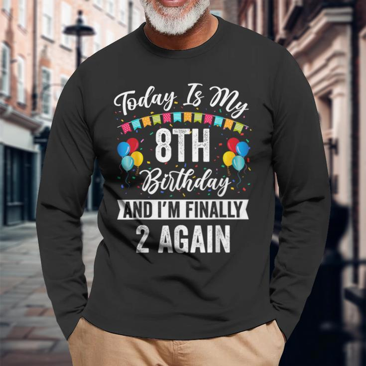 Leap Year Birthday Leap Day 8 Years Old Leapling Long Sleeve T-Shirt Gifts for Old Men