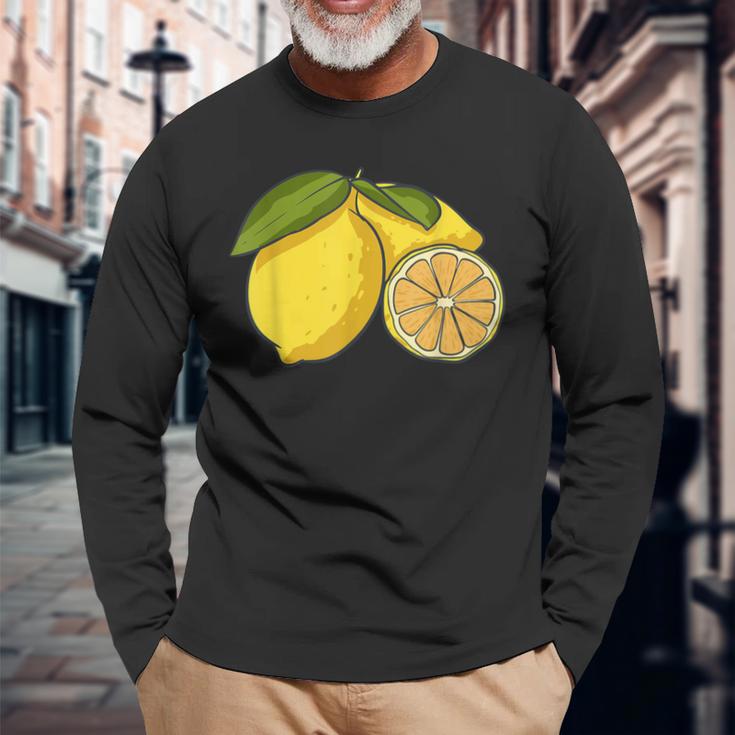 Lemon Citrus Fruit Langarmshirts Geschenke für alte Männer