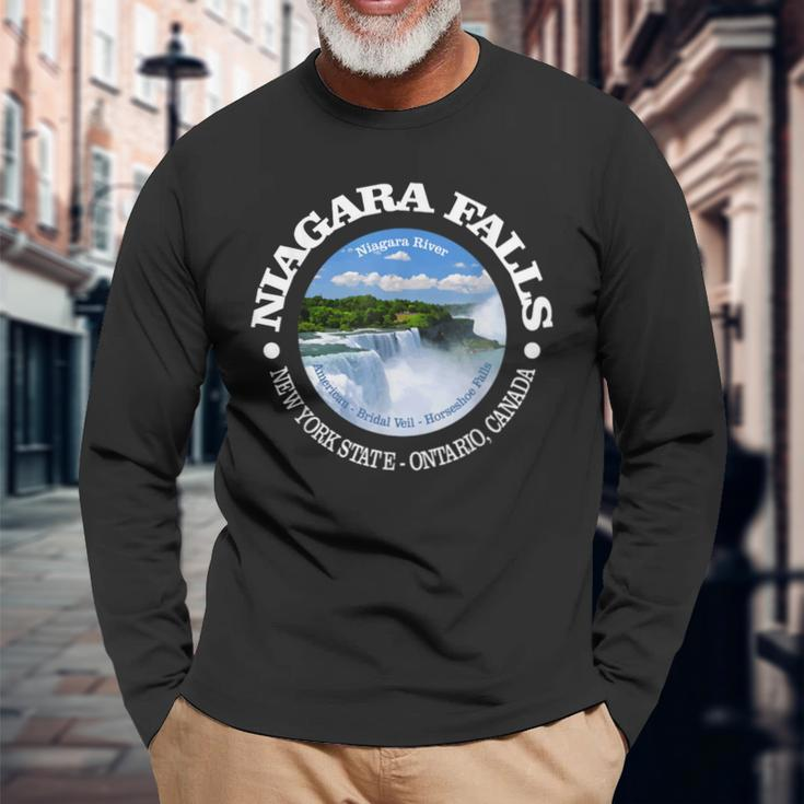 Niagara Falls Niagara River New York State Canada Long Sleeve T-Shirt Gifts for Old Men