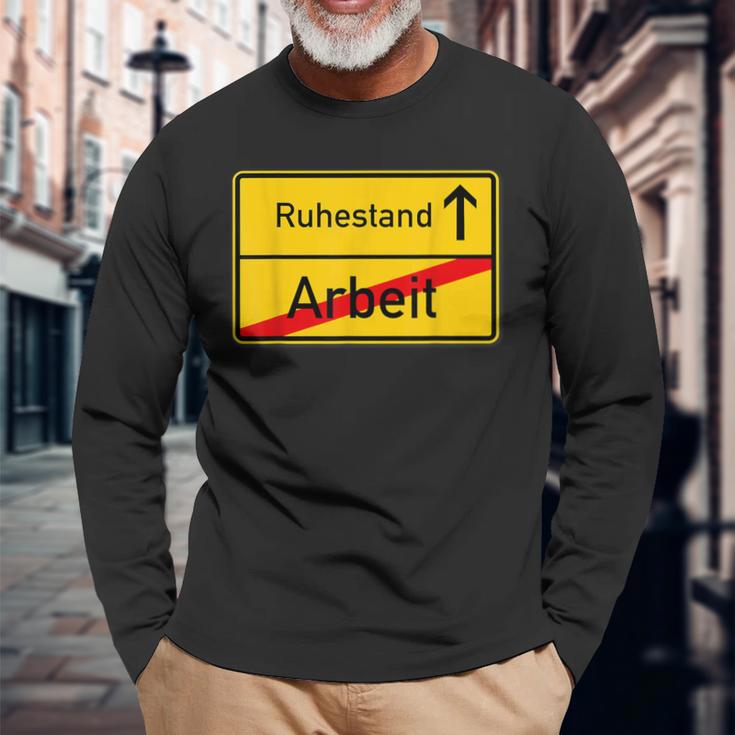 Pensioner Place Sign Retirement After Arbeit Langarmshirts Geschenke für alte Männer