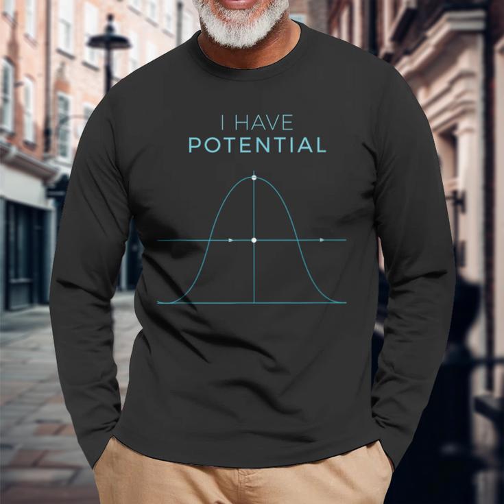 Physics Fun Ich Habe Potentielle Energie Langarmshirts Geschenke für alte Männer