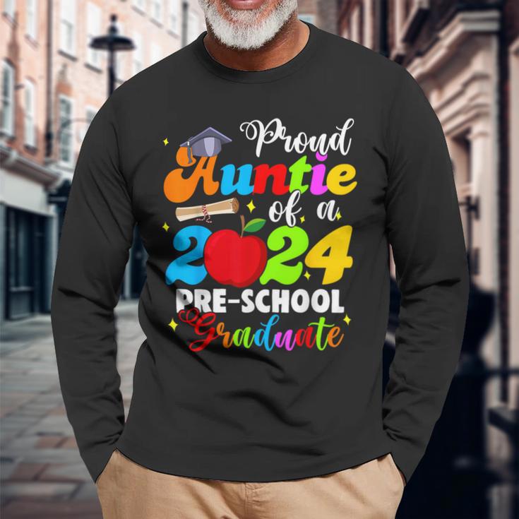 Proud Auntie Of A Class Of 2024 Pre-School Graduate Long Sleeve T-Shirt Gifts for Old Men