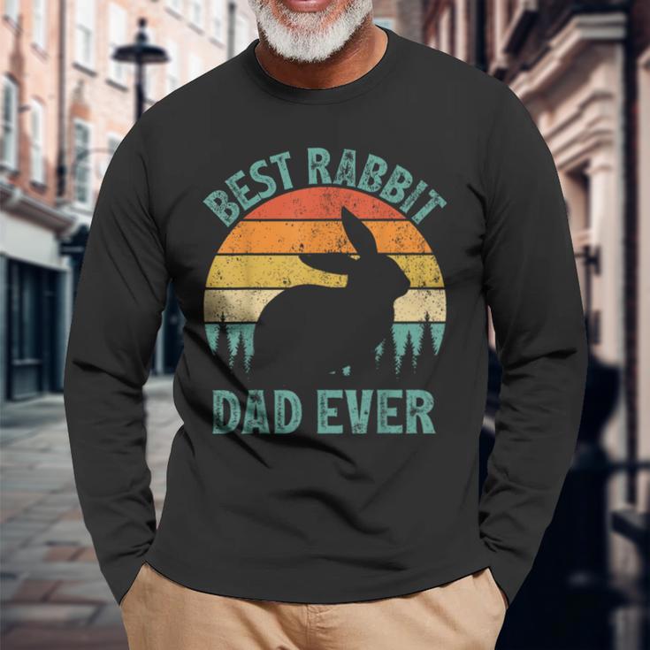 Rabbit Vintage Best Rabbit Dad Ever Father's Day Long Sleeve T-Shirt Gifts for Old Men