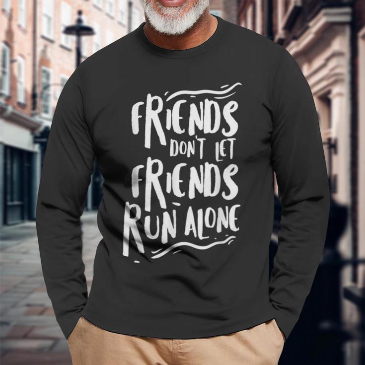 Running Friends Marathon Runners Jogging Long Sleeve T-Shirt Gifts for Old Men