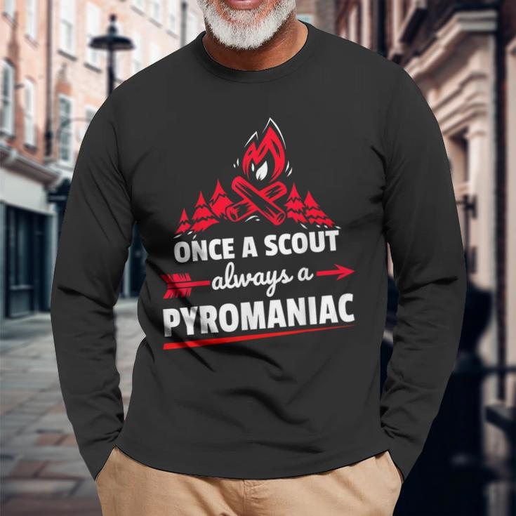 Scouting Pyromaniac Campfire Long Sleeve T-Shirt Gifts for Old Men
