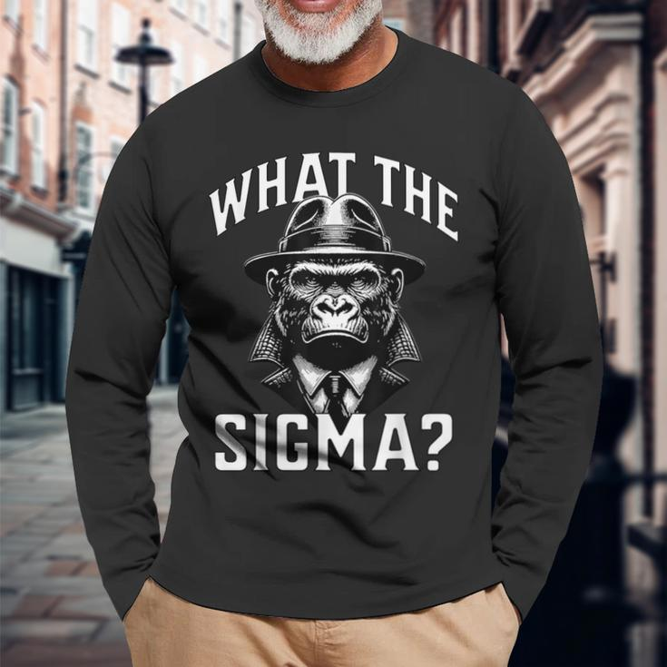 What The Sigma Ironic Meme Brainrot Quote Long Sleeve T-Shirt Gifts for Old Men