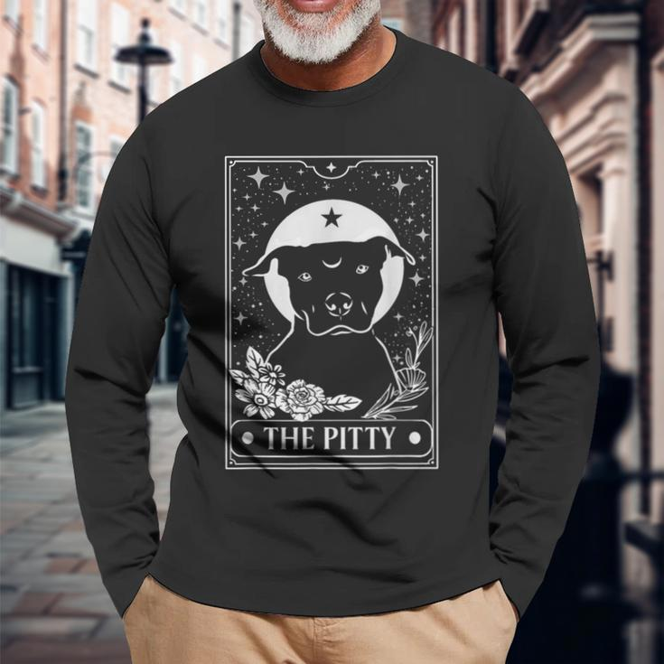 Tarot Card Pitbull Dog Lover American Pit Bull Terrier Long Sleeve T-Shirt Gifts for Old Men
