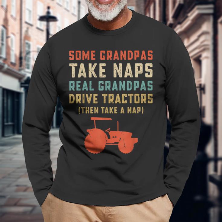 Tractor Retro Vintage For Grandpa Drive Tractor Long Sleeve T-Shirt Gifts for Old Men