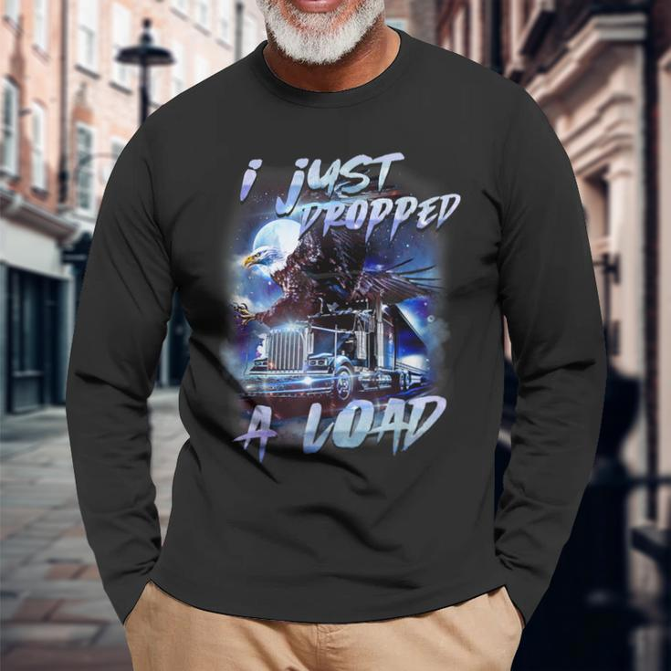 Trucker Husband Semi Trailer Truck Driver Long Sleeve T-Shirt Gifts for Old Men