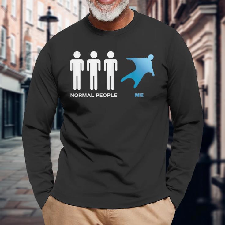 Wingsuit Flying Parachutist Parachuting For A Skydiver Long Sleeve T-Shirt Gifts for Old Men