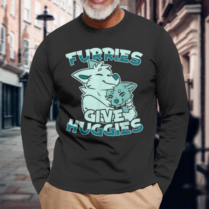 Fursuits Hugging Furs Fursona Fursuiter Furry Fandom Langarmshirts Geschenke für alte Männer