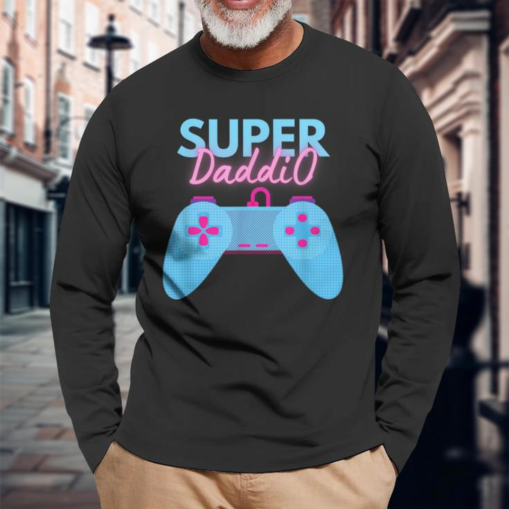 Gamer Dad Super Daddio Father's Day Long Sleeve T-Shirt Gifts for Old Men