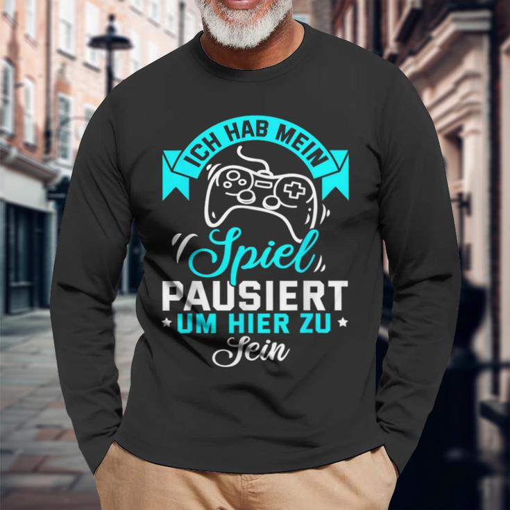 Gamer Gamer Gamer Games Pc Ich Habe Mein Spiel Pausiert Langarmshirts Geschenke für alte Männer