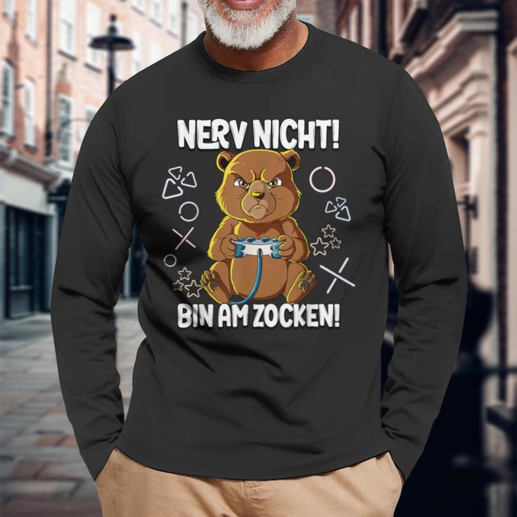 With Gaming Nerv Nicht Bin Am Zocken Langarmshirts Geschenke für alte Männer