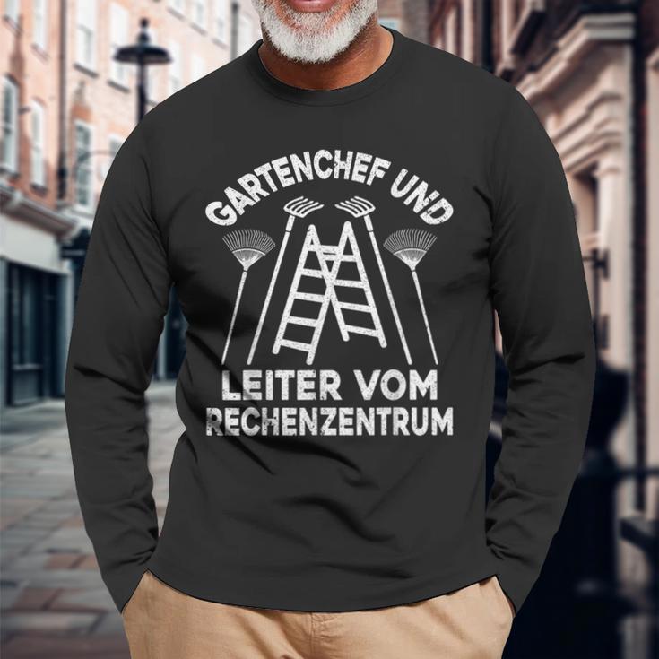 Gartenchef Und Leiteron Rechenzentrum Hobby Gardener Garden Langarmshirts Geschenke für alte Männer