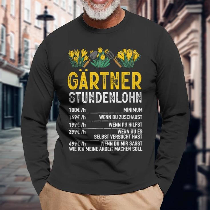 Gärtner Stundenlohn Gardening Humour Hobby Gardener Langarmshirts Geschenke für alte Männer