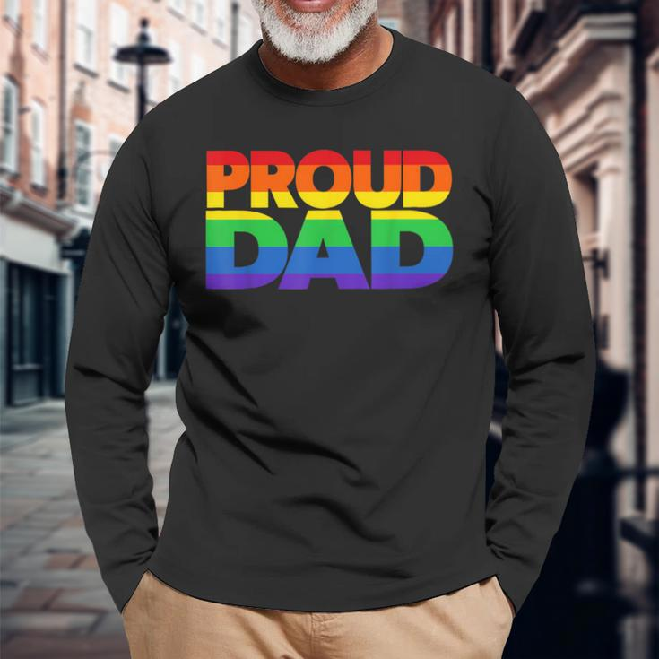 Gay Pride Proud Dad Lgbt Parent Father's Day Long Sleeve T-Shirt Gifts for Old Men