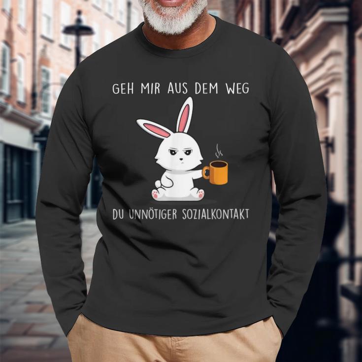 Geh Mir Aus Dem Weg Du Unnötiger Sozialkontakt German S Langarmshirts Geschenke für alte Männer