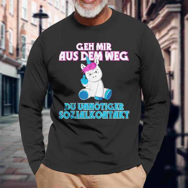 Geh Mir Aus Dem Weg Langarmshirts, Lustiges Anti-Sozialkontakt Design Geschenke für alte Männer