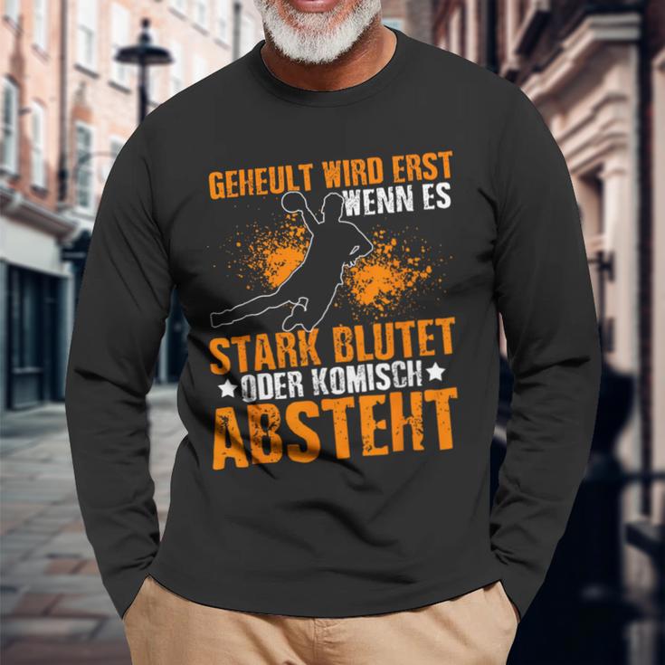 Geheult Wird Erst Wenn Es Stark Blutet Oder Komisch Absteht Langarmshirts Geschenke für alte Männer